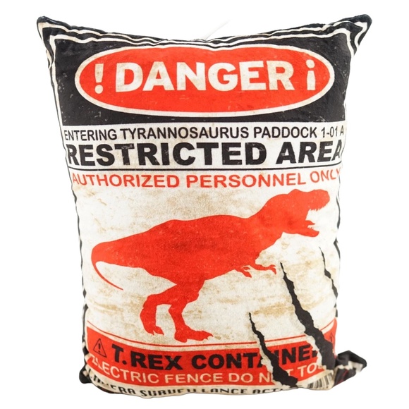Universal Studios Jurassic World Danger T.Rex Containment Pillow - Picture 1 of 2